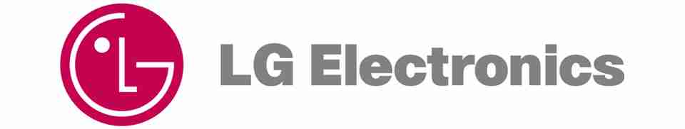 LG Electronics logo met een rode cirkel met een gestileerde L en G die een gezicht vormen, naast de grijze tekst LG Electronics en Yas Installatie op een witte achtergrond.